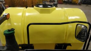 Lakestate Mfg showing the visibility from the tractor cab with a 600 gallon tank.